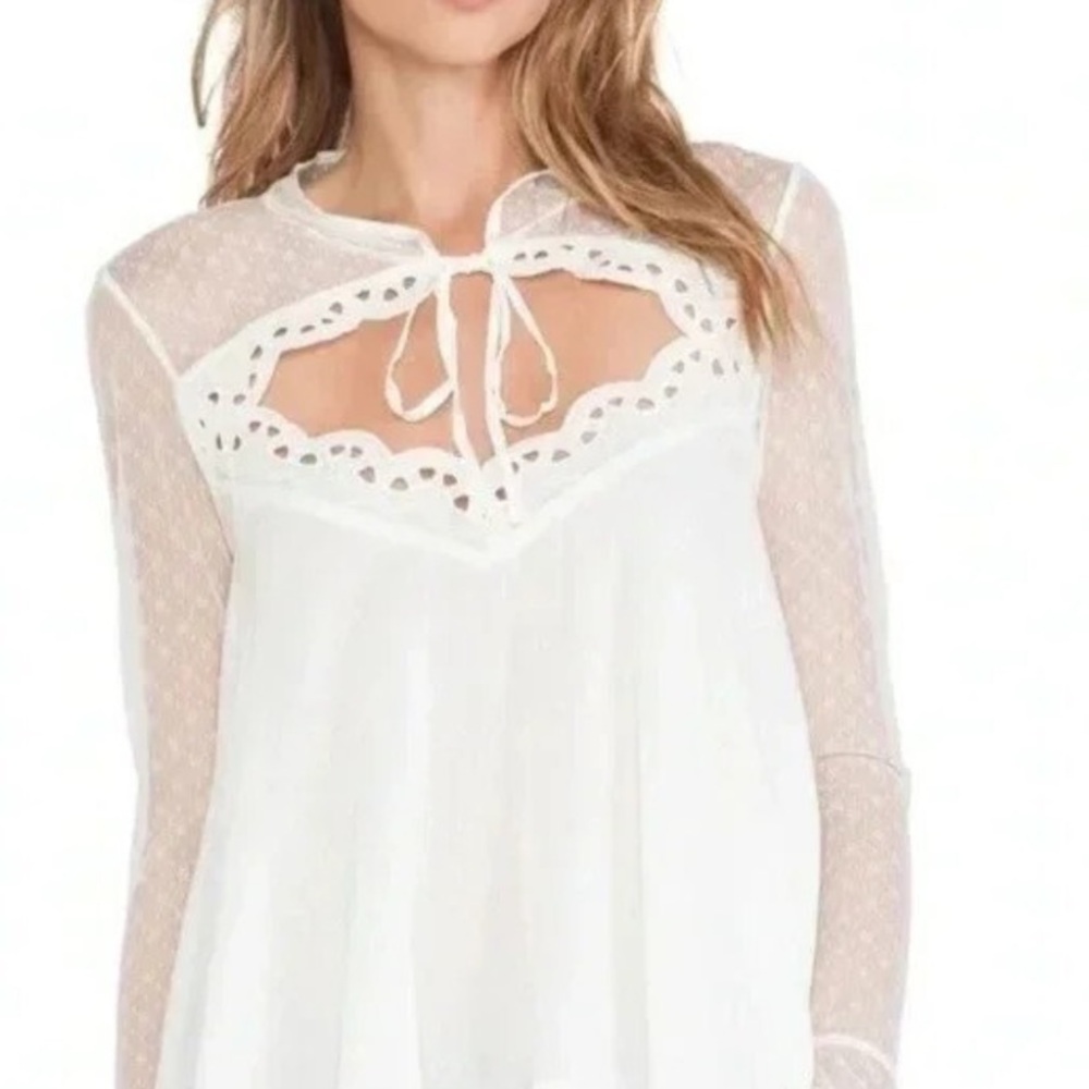 Free People White Lace Blouse